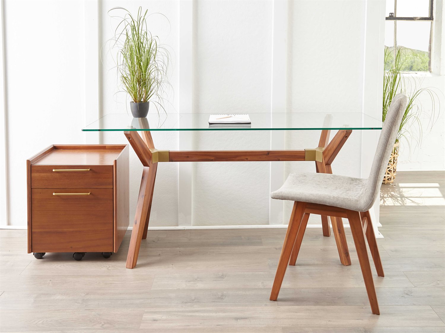 Denali Glass Top Desk Desk Unique Furniture     Four Hands, Burke Decor, Mid Century Modern Furniture, Old Bones Furniture Company, Old Bones Co, Modern Mid Century, Designer Furniture, https://www.oldbonesco.com/