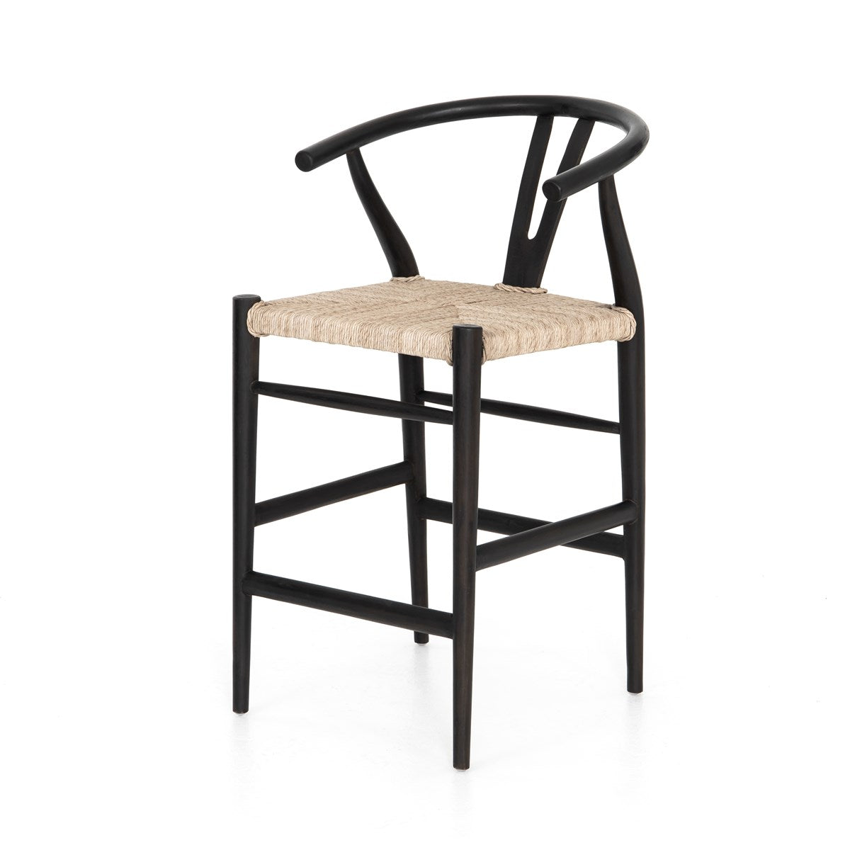 Muestra Bar + Counter Stool Black Teak / Counter StoolStool Four Hands  Black Teak Counter Stool  Four Hands, Burke Decor, Mid Century Modern Furniture, Old Bones Furniture Company, Old Bones Co, Modern Mid Century, Designer Furniture, https://www.oldbonesco.com/