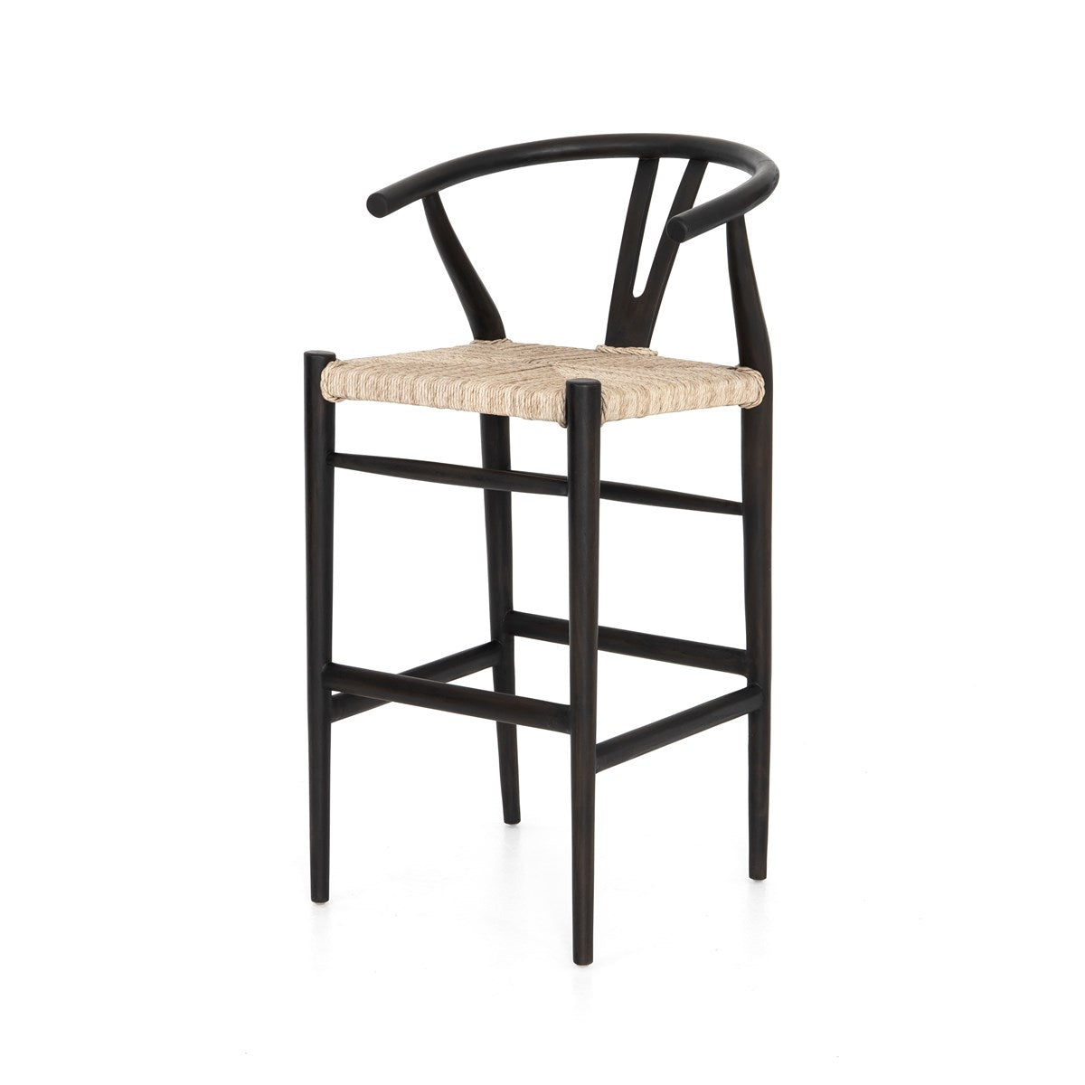 Muestra Bar + Counter Stool Black Teak / Bar StoolStool Four Hands  Black Teak Bar Stool  Four Hands, Burke Decor, Mid Century Modern Furniture, Old Bones Furniture Company, Old Bones Co, Modern Mid Century, Designer Furniture, https://www.oldbonesco.com/