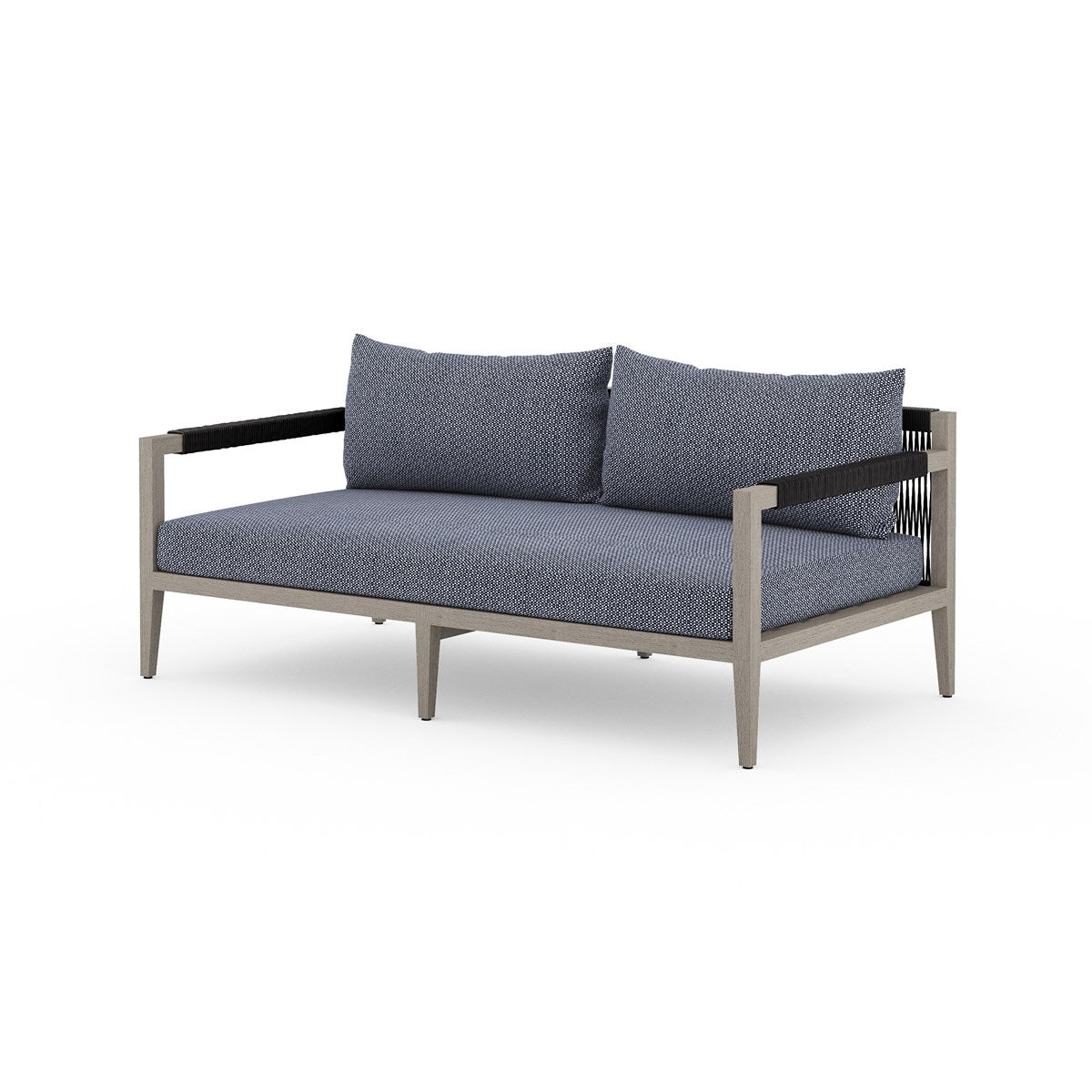 Sherwood Outdoor Sofa, Weathered Grey Faye Navy / 63"Sofa Four Hands  Faye Navy 63"  Four Hands, Burke Decor, Mid Century Modern Furniture, Old Bones Furniture Company, Old Bones Co, Modern Mid Century, Designer Furniture, https://www.oldbonesco.com/