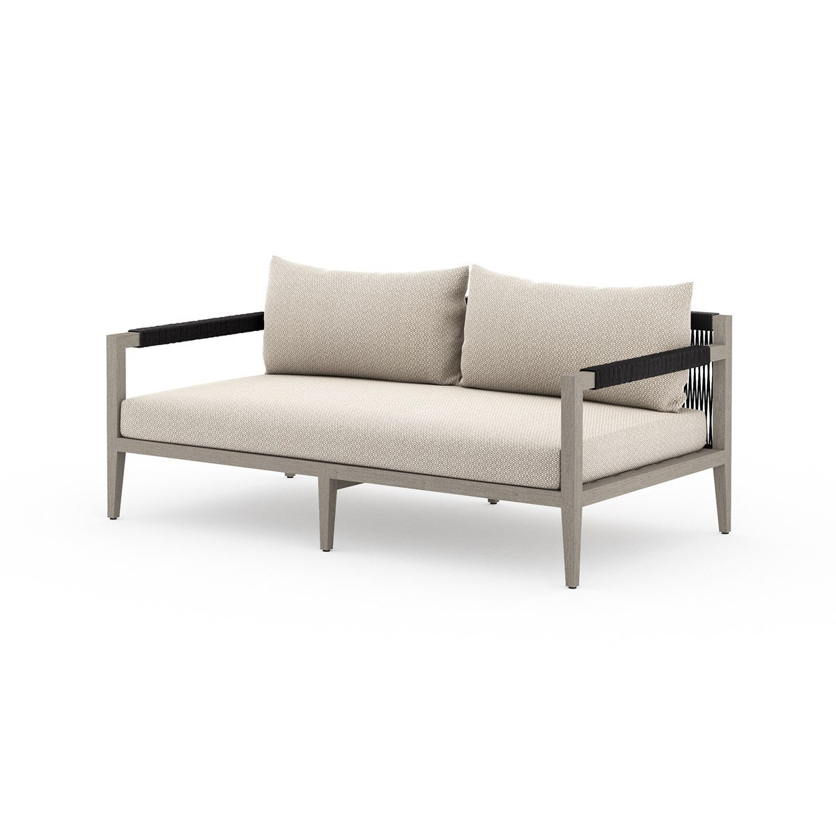 Sherwood Outdoor Sofa, Weathered Grey Faye Sand / 63"Sofa Four Hands  Faye Sand 63"  Four Hands, Burke Decor, Mid Century Modern Furniture, Old Bones Furniture Company, Old Bones Co, Modern Mid Century, Designer Furniture, https://www.oldbonesco.com/