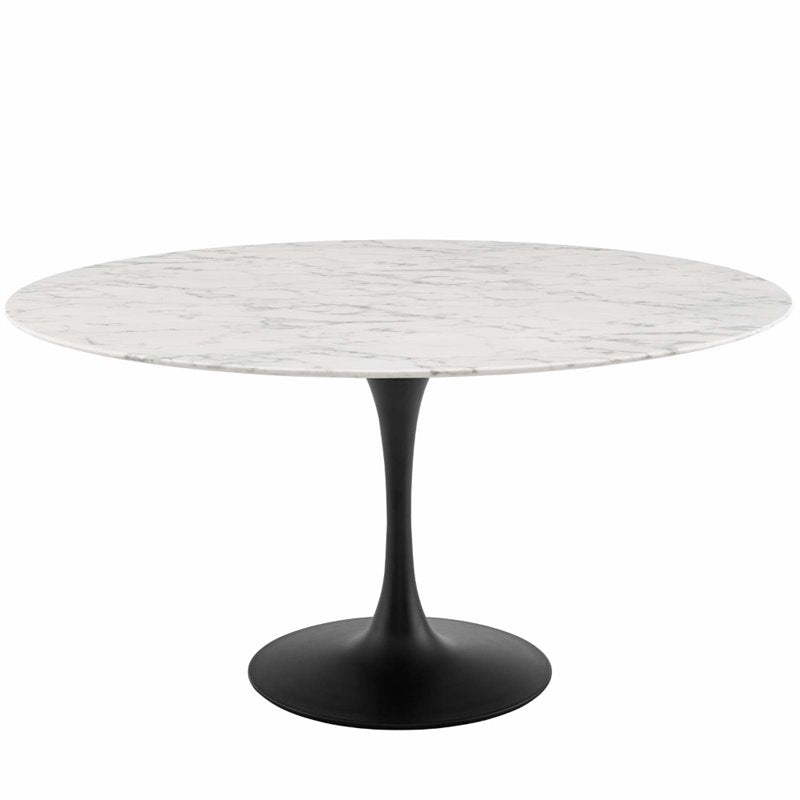 Mod Quartz 54" Round Dining Table Black Base 54" Quartz Marble Vein White Top / Black BaseDining Table Modway International  54" Quartz Marble Vein White Top / Black Base   Four Hands, Burke Decor, Mid Century Modern Furniture, Old Bones Furniture Company, Old Bones Co, Modern Mid Century, Designer Furniture, https://www.oldbonesco.com/