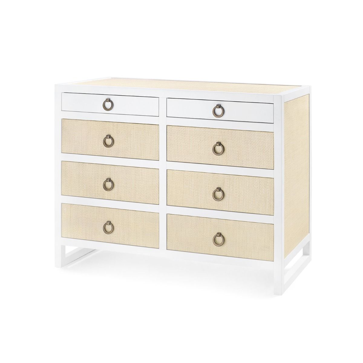 Mallet 8-Drawer, White Benedict Ring / Bronze Finish BrassDrawer Bungalow 5  Benedict Ring Bronze Finish Brass  Four Hands, Burke Decor, Mid Century Modern Furniture, Old Bones Furniture Company, Old Bones Co, Modern Mid Century, Designer Furniture, https://www.oldbonesco.com/