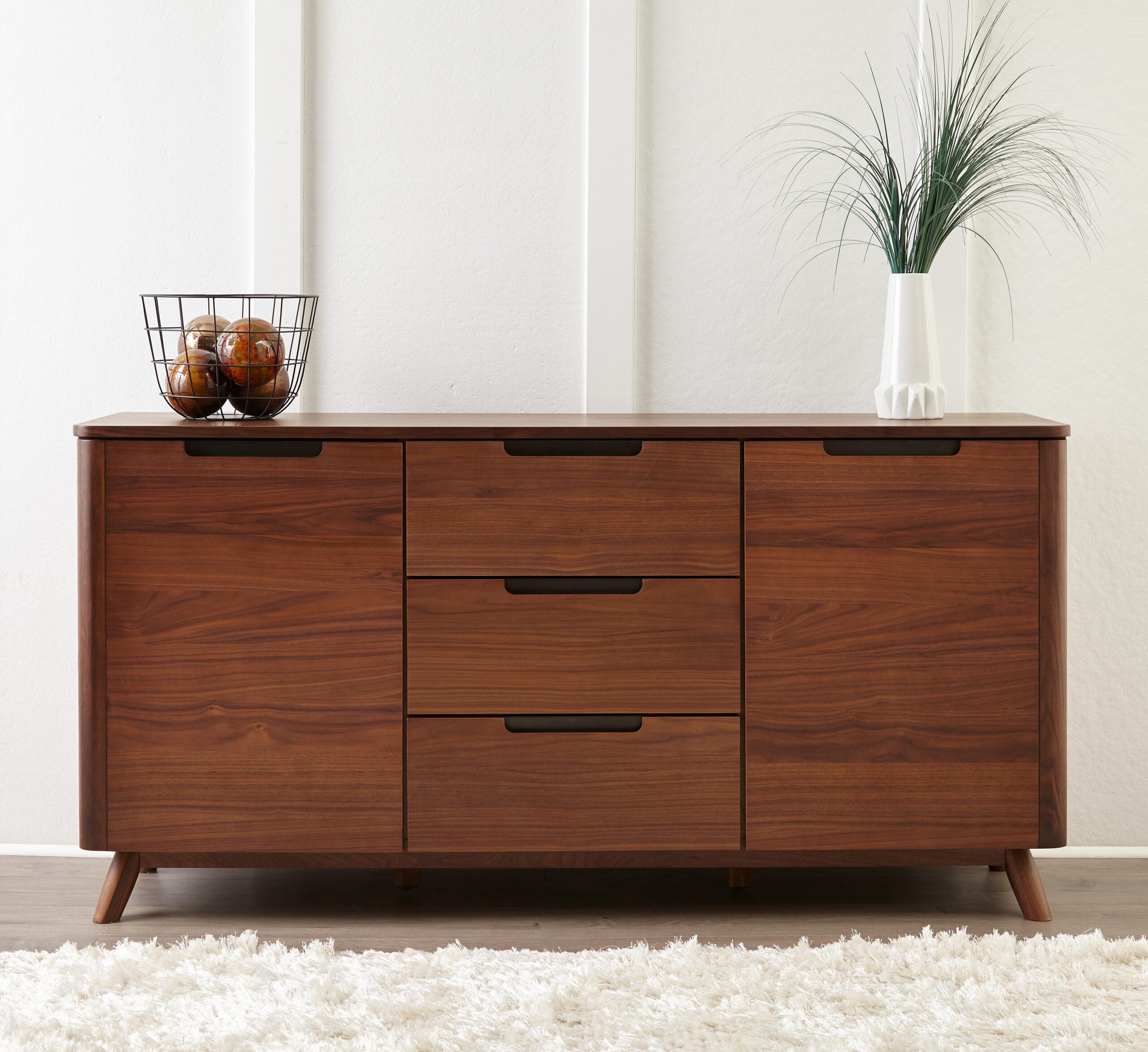 Tahoe American Walnut 3 Section Sideboard Buffet Unique Furniture     Four Hands, Mid Century Modern Furniture, Old Bones Furniture Company, Old Bones Co, Modern Mid Century, Designer Furniture, https://www.oldbonesco.com/