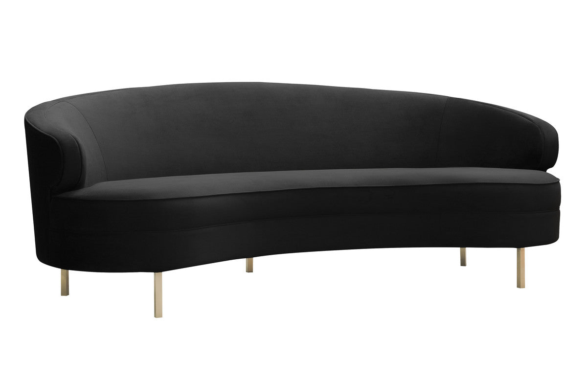 Baila Velvet Sofa BlackSofa TOV Furniture  Black   Four Hands, Mid Century Modern Furniture, Old Bones Furniture Company, Old Bones Co, Modern Mid Century, Designer Furniture, https://www.oldbonesco.com/