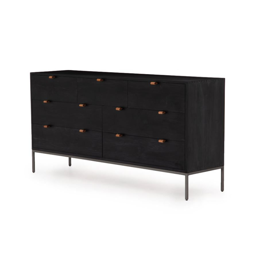 Trey 7 Drawer Dresser-Auburn Poplar Dresser Four Hands     Four Hands, Mid Century Modern Furniture, Old Bones Furniture Company, Old Bones Co, Modern Mid Century, Designer Furniture, https://www.oldbonesco.com/