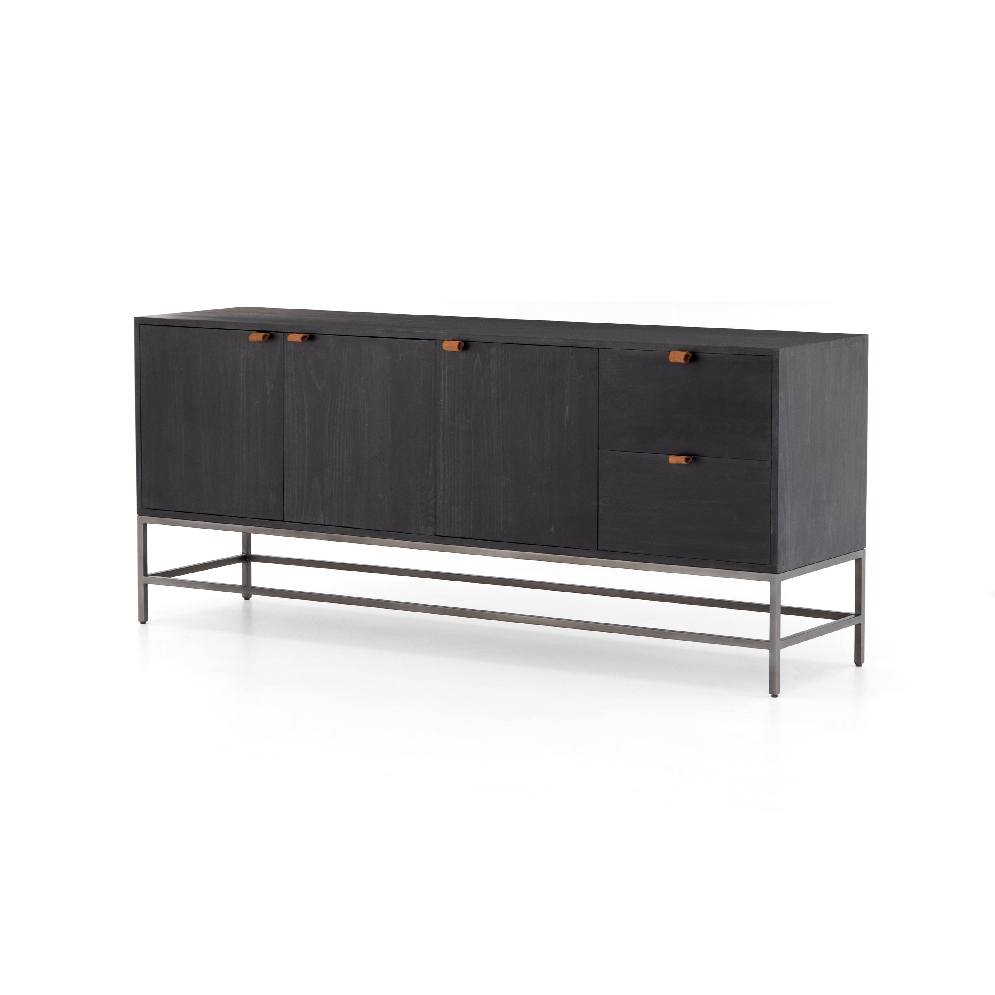 Trey Sideboard Black Wash PoplarSideboard Four Hands  Black Wash Poplar   Four Hands, Mid Century Modern Furniture, Old Bones Furniture Company, Old Bones Co, Modern Mid Century, Designer Furniture, https://www.oldbonesco.com/