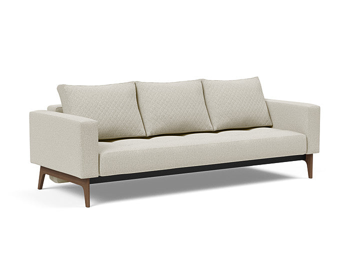 Cassius Quilt Dark Wood Sofa Bed 527 Mixed Danced NeutralSofa Beds INNOVATION  527 Mixed Danced Neutral   Four Hands, Burke Decor, Mid Century Modern Furniture, Old Bones Furniture Company, Old Bones Co, Modern Mid Century, Designer Furniture, https://www.oldbonesco.com/