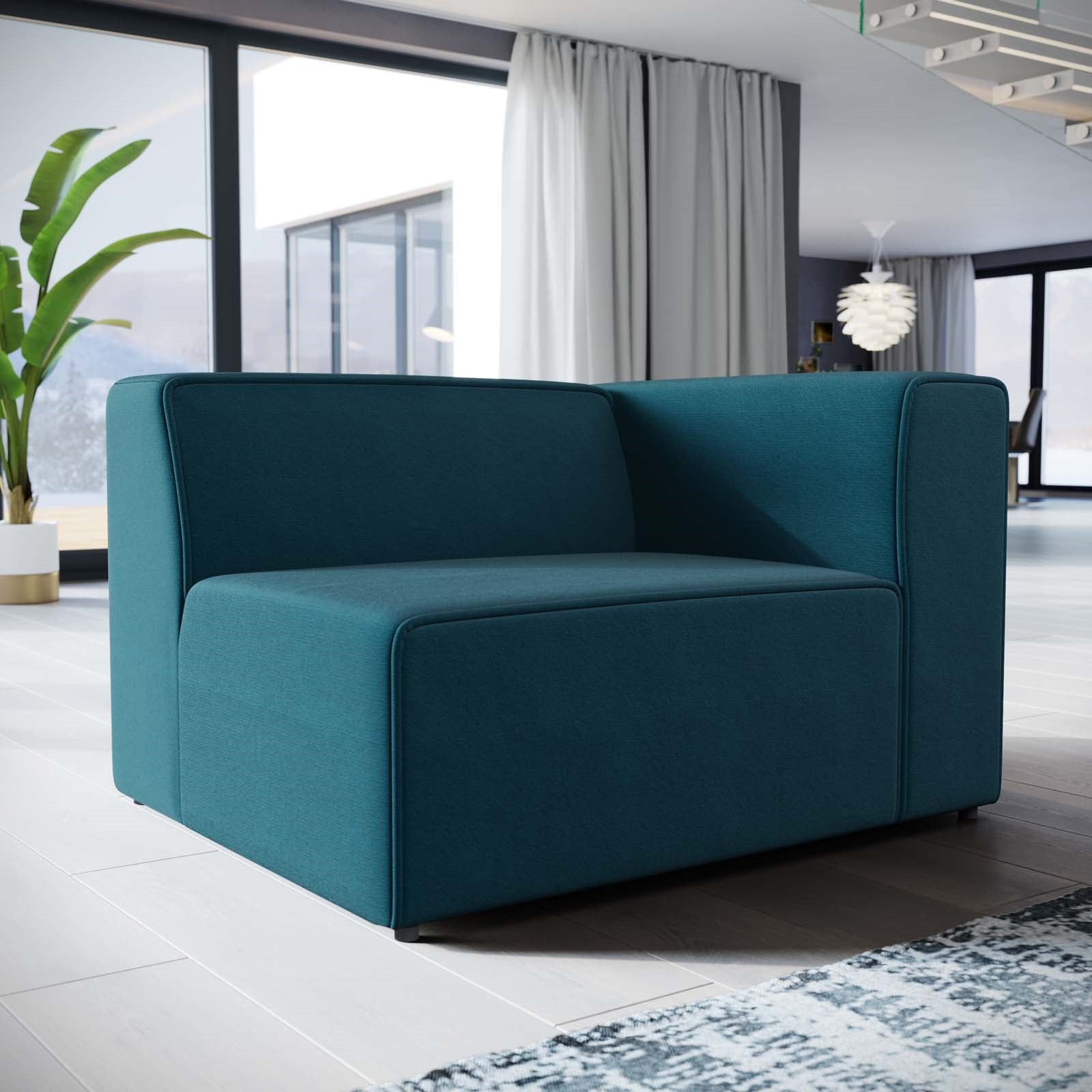 Mingle Fabric Right-Facing Sofa in Blue Sectional Sofa Modway International     Four Hands, Burke Decor, Mid Century Modern Furniture, Old Bones Furniture Company, Old Bones Co, Modern Mid Century, Designer Furniture, https://www.oldbonesco.com/