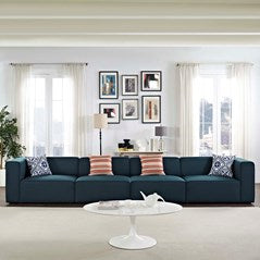 Mingle 4 Piece Fabric Modular Sofa-Blue Sectional Sofa Modway International     Four Hands, Burke Decor, Mid Century Modern Furniture, Old Bones Furniture Company, Old Bones Co, Modern Mid Century, Designer Furniture, https://www.oldbonesco.com/