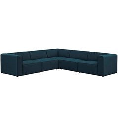 Mingle 5 Piece Upholstered Fabric Sectional Sofa Set in Blue Sectional Sofa Modway International     Four Hands, Burke Decor, Mid Century Modern Furniture, Old Bones Furniture Company, Old Bones Co, Modern Mid Century, Designer Furniture, https://www.oldbonesco.com/