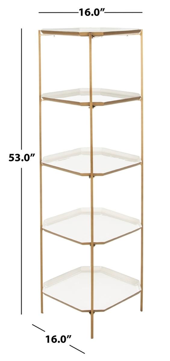 Sylvie 5 Tier Etagere Bookshelf Safavieh     Four Hands, Burke Decor, Mid Century Modern Furniture, Old Bones Furniture Company, Old Bones Co, Modern Mid Century, Designer Furniture, https://www.oldbonesco.com/