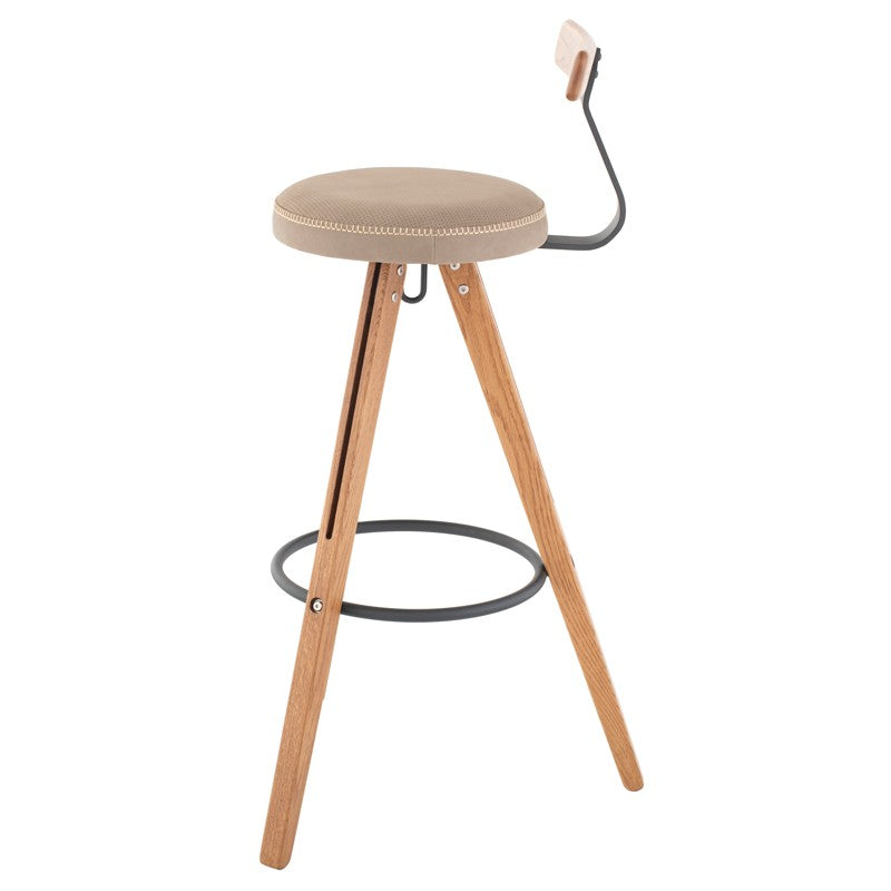 Theo Bar Stool - Grey BAR AND COUNTER STOOL District Eight     Four Hands, Burke Decor, Mid Century Modern Furniture, Old Bones Furniture Company, Old Bones Co, Modern Mid Century, Designer Furniture, https://www.oldbonesco.com/